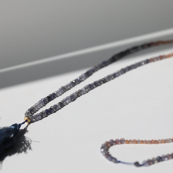 AUTUMN SUNSET GEMSTONE TASSEL NECKLACE