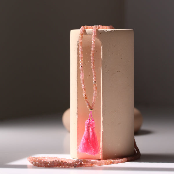 ENCHANTED DAWN GEMSTONE TASSEL NECKLACE