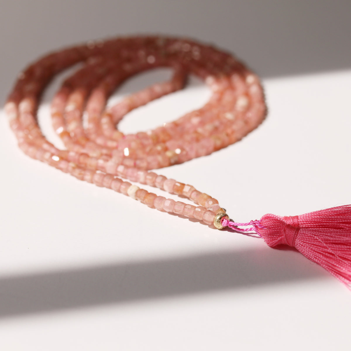 ENCHANTED DAWN GEMSTONE TASSEL NECKLACE