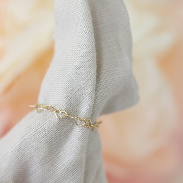 CONNECTED HEART CHAIN RING