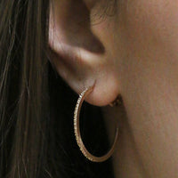 DIAMOND DUSTED ROUND HOOP EARRINGS