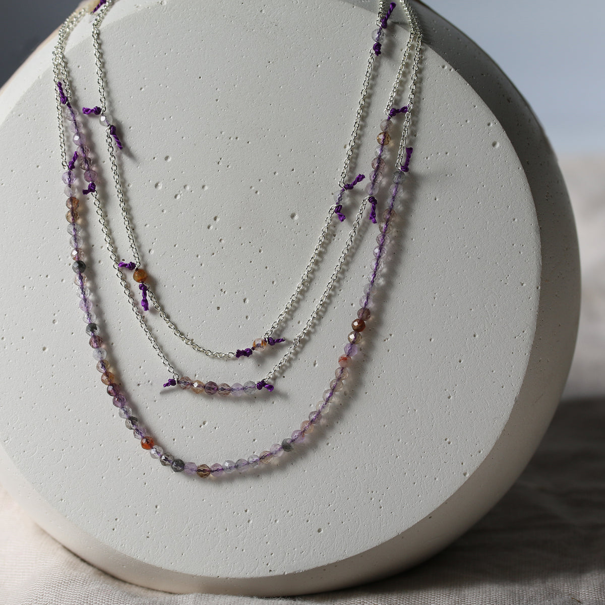 LAVENDER FIELDS BONBON GEMSTONE NECKLACE