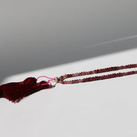 MULLED WINE GEMSTONE TASSEL NECKLACE