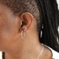 DIAMOND DUSTED ROUND HOOP EARRINGS