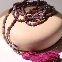 VINEYARD VELVET GEMSTONE TASSEL NECKLACE