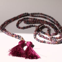 VINEYARD VELVET GEMSTONE TASSEL NECKLACE