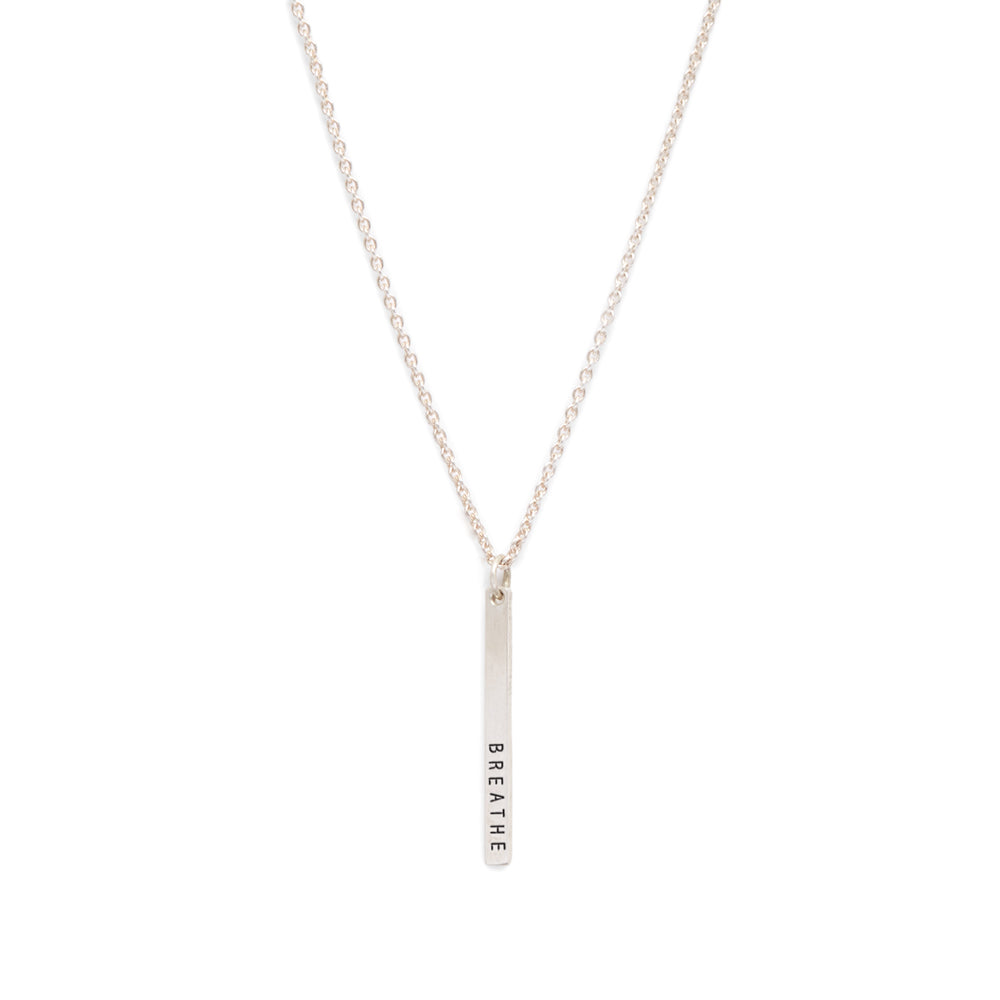 silver vertical bar necklace
