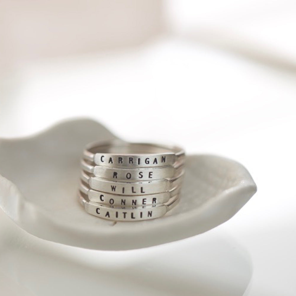 custom narrow ring stack