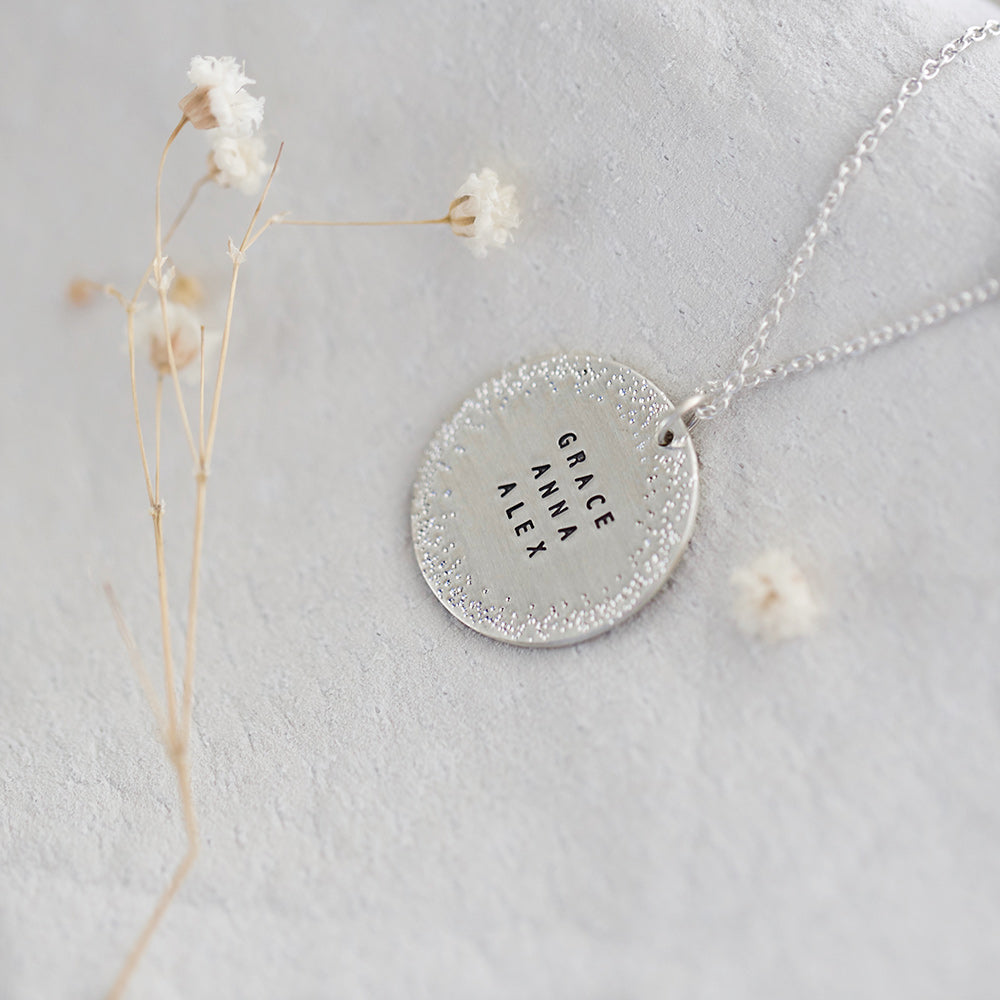 custom silver small coin necklace