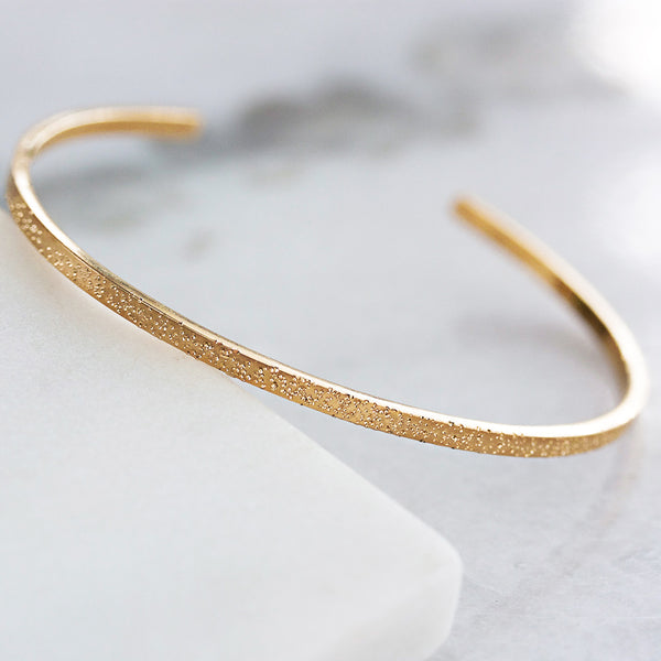gold diamond dusted narrow cuff