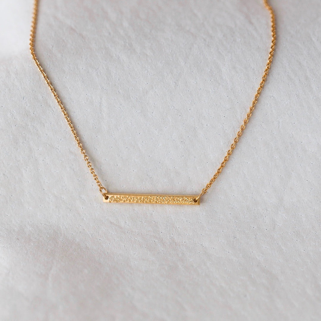 gold horizontal bar necklace | christina kober