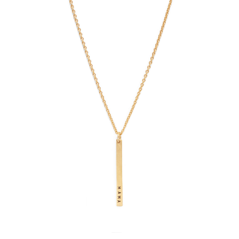 MAMA gold mini bar necklace