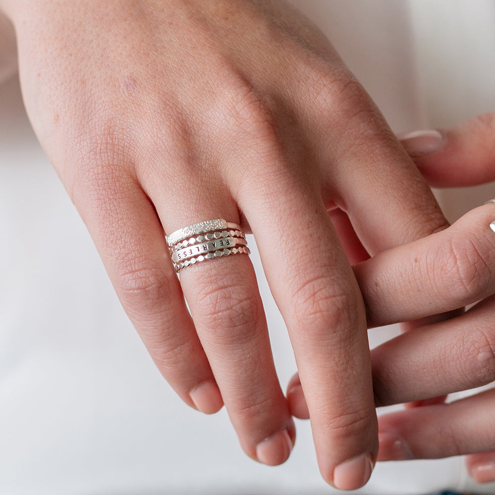 silver ring stack