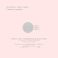 small coin necklace layout options