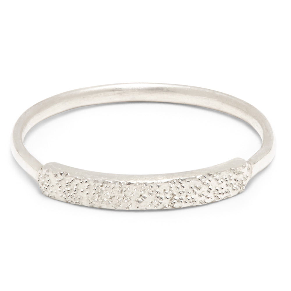 sterling silver diamond dusted narrow ring