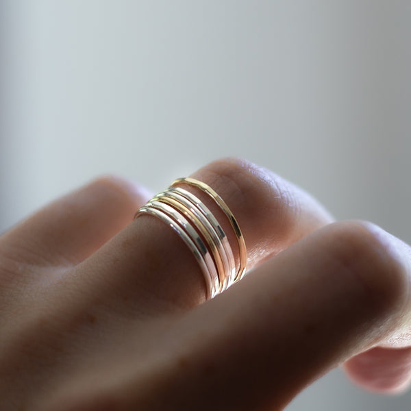 wish stacker rings on model