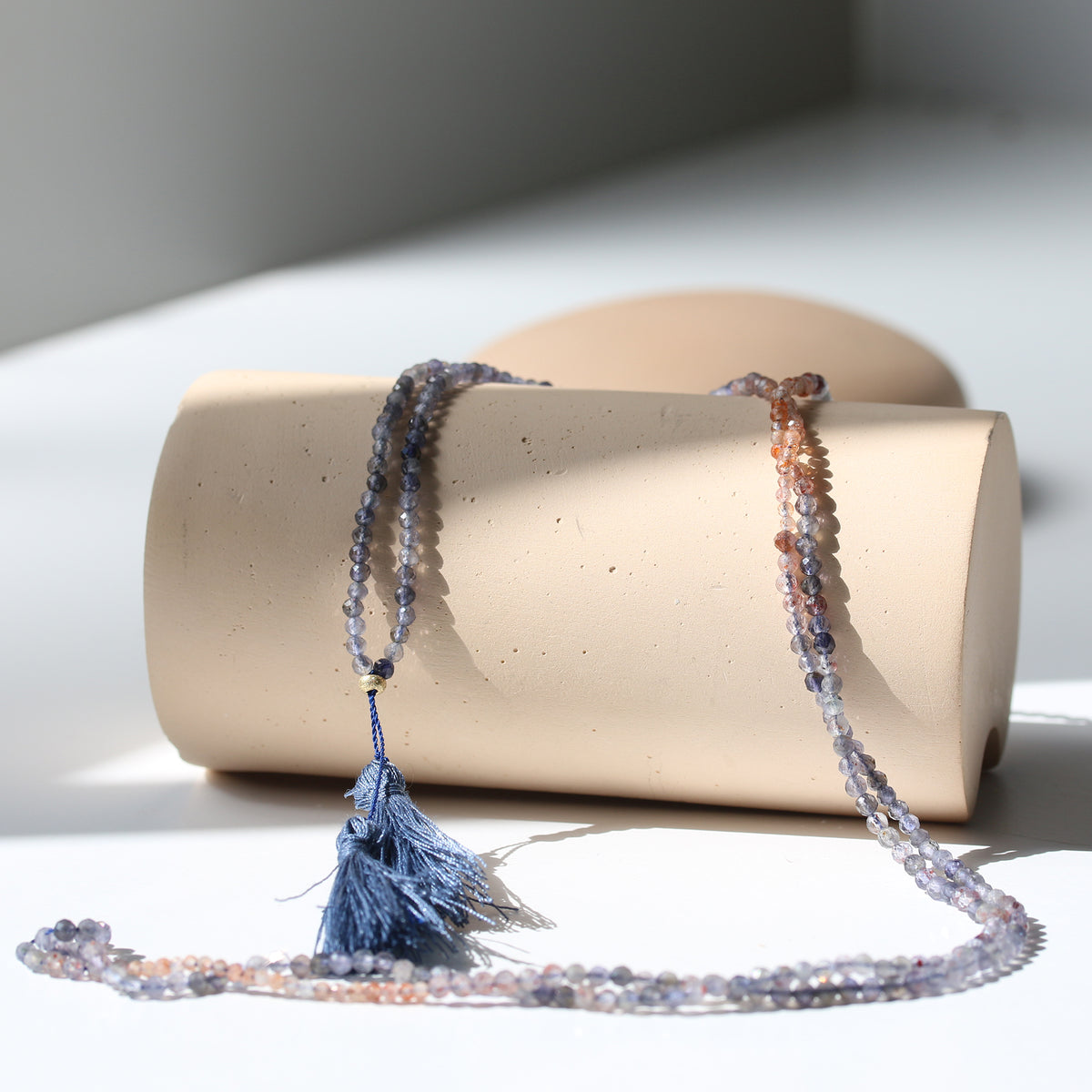 AUTUMN SUNSET GEMSTONE TASSEL NECKLACE