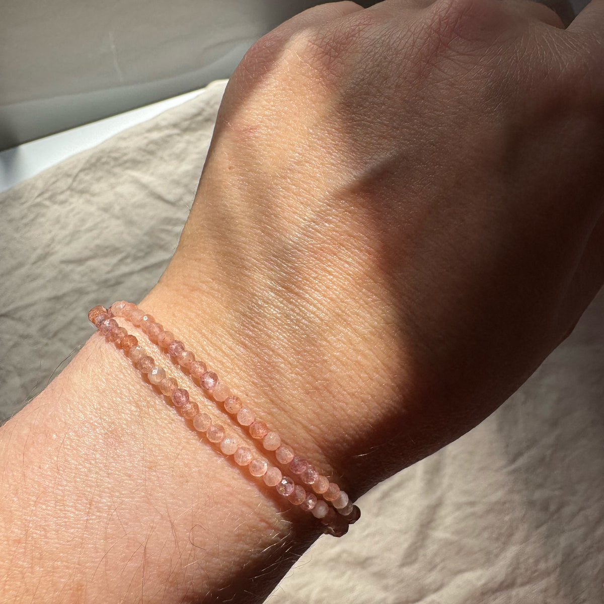 BLUSH EMBER | ROSE + STRAWBERRY QUARTZ LIMITED EDITION GEM BRACELET