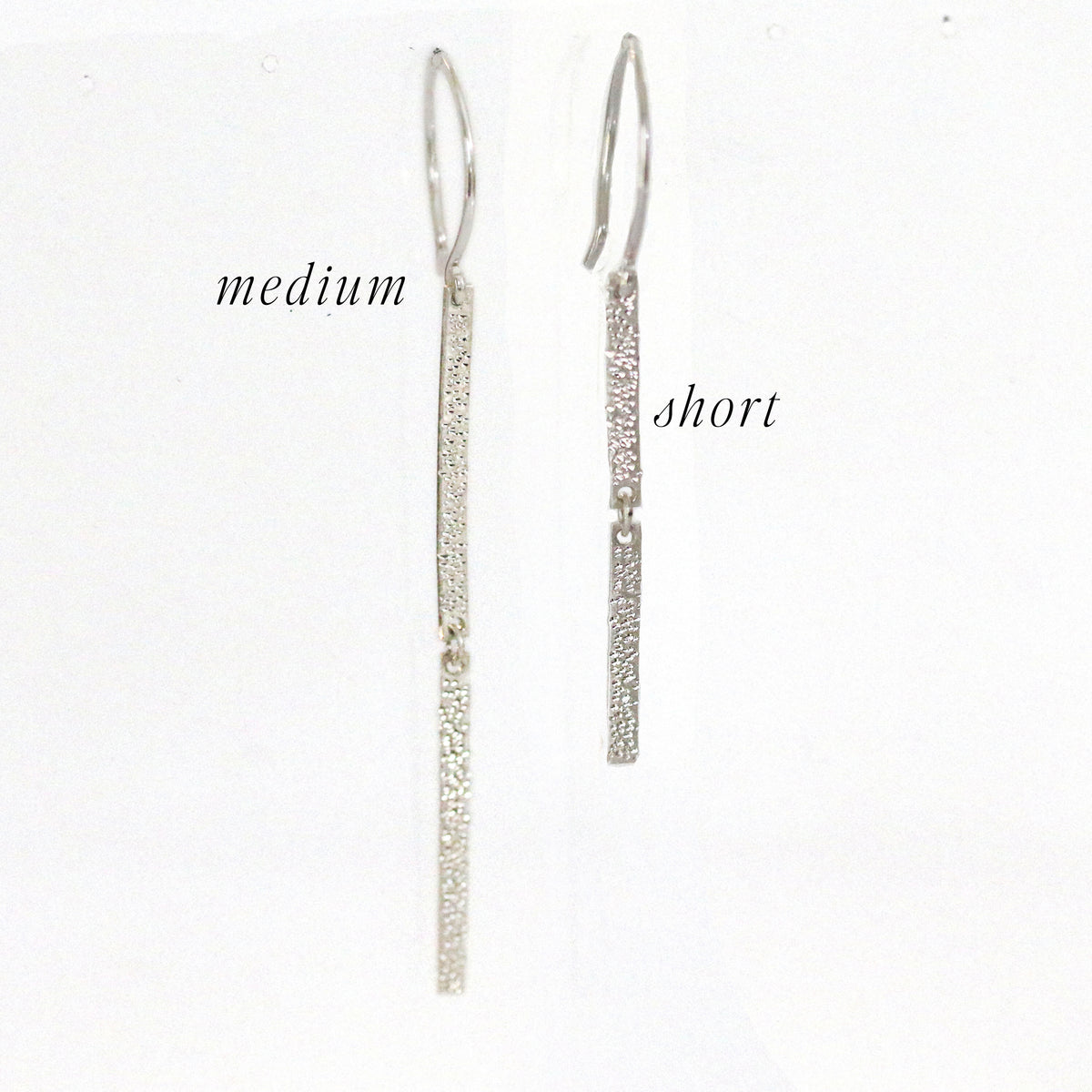 DOUBLE BAR EARRINGS | diamond dusted