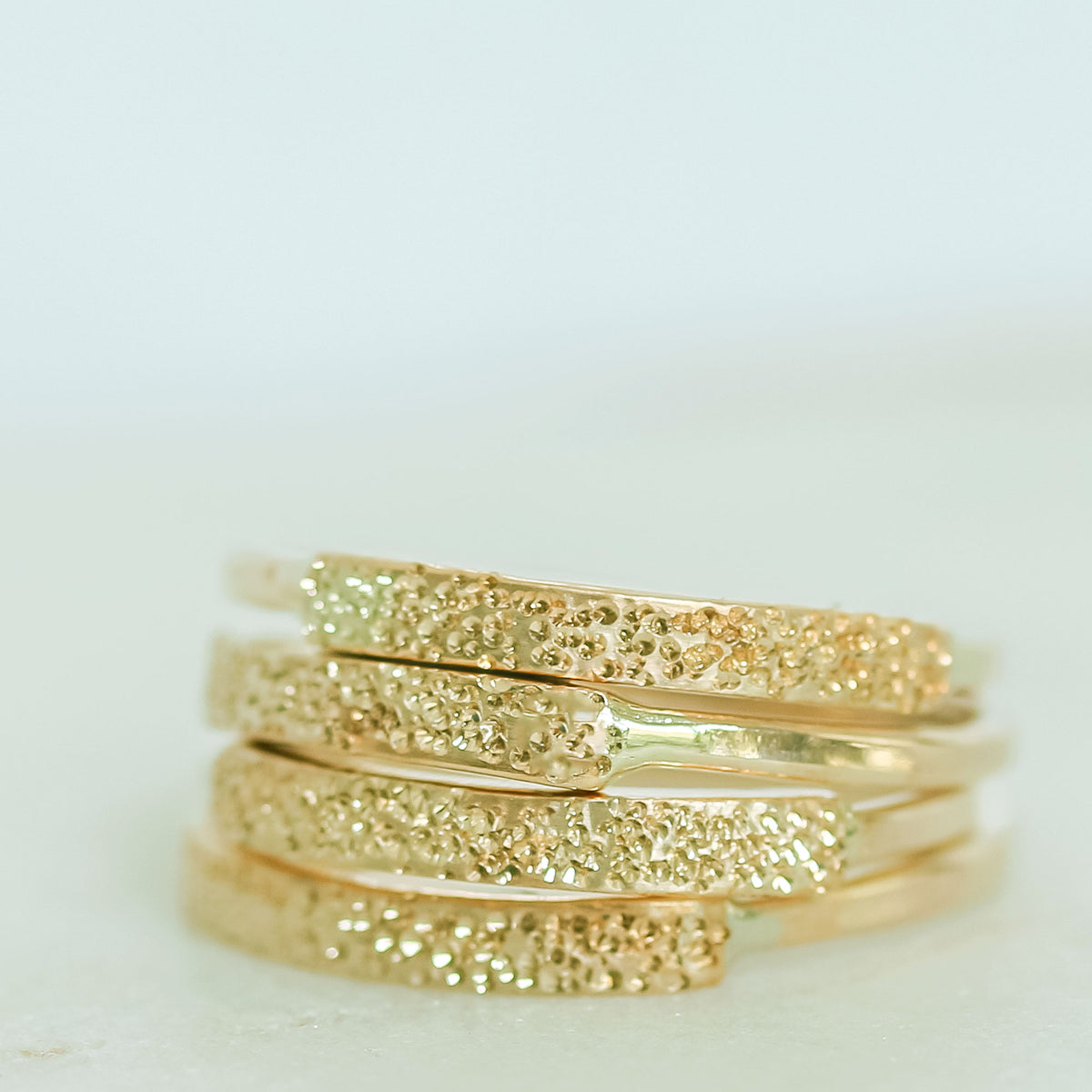 GOLD-FILLED DIAMOND DUSTED NARROW RING