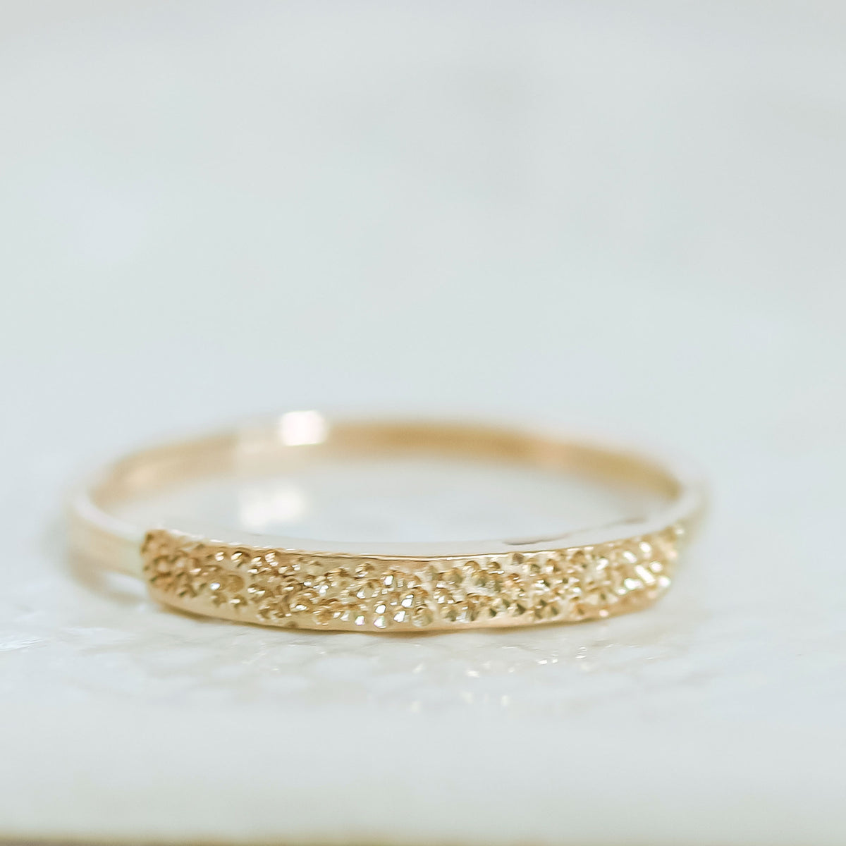 GOLD-FILLED DIAMOND DUSTED NARROW RING