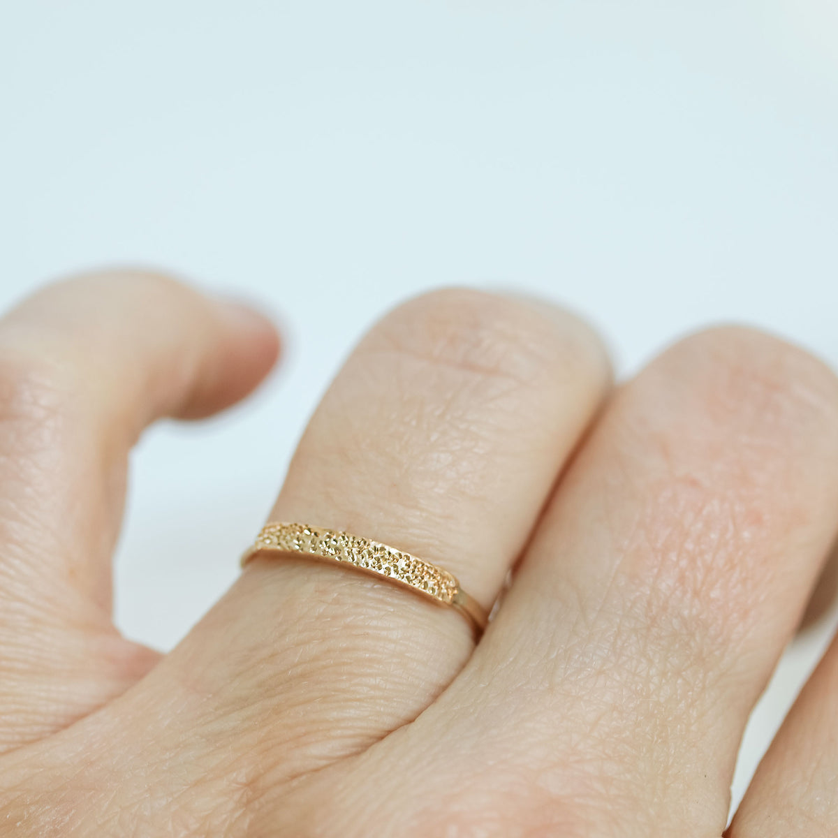 GOLD-FILLED DIAMOND DUSTED NARROW RING