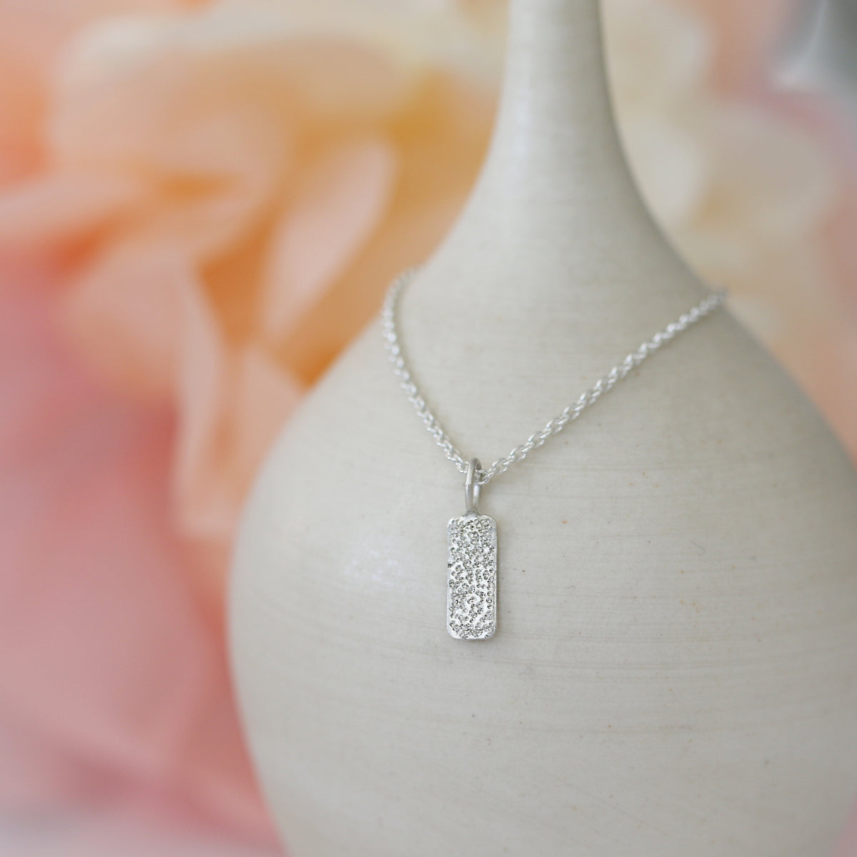 DIAMOND DUSTED ITTY-BITTY TAG NECKLACE
