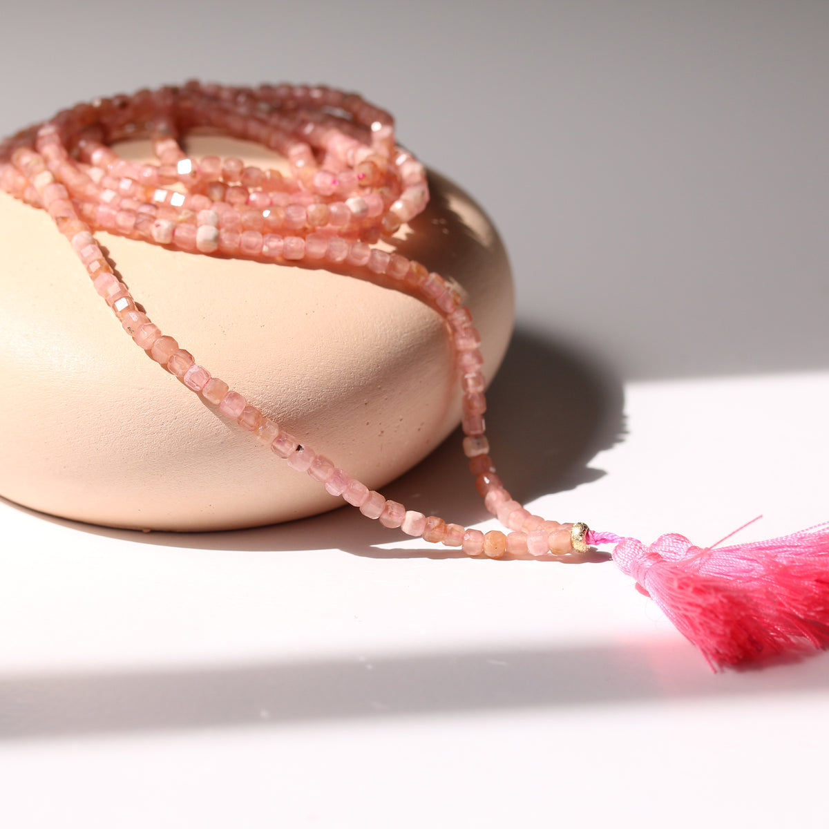 ENCHANTED DAWN GEMSTONE TASSEL NECKLACE