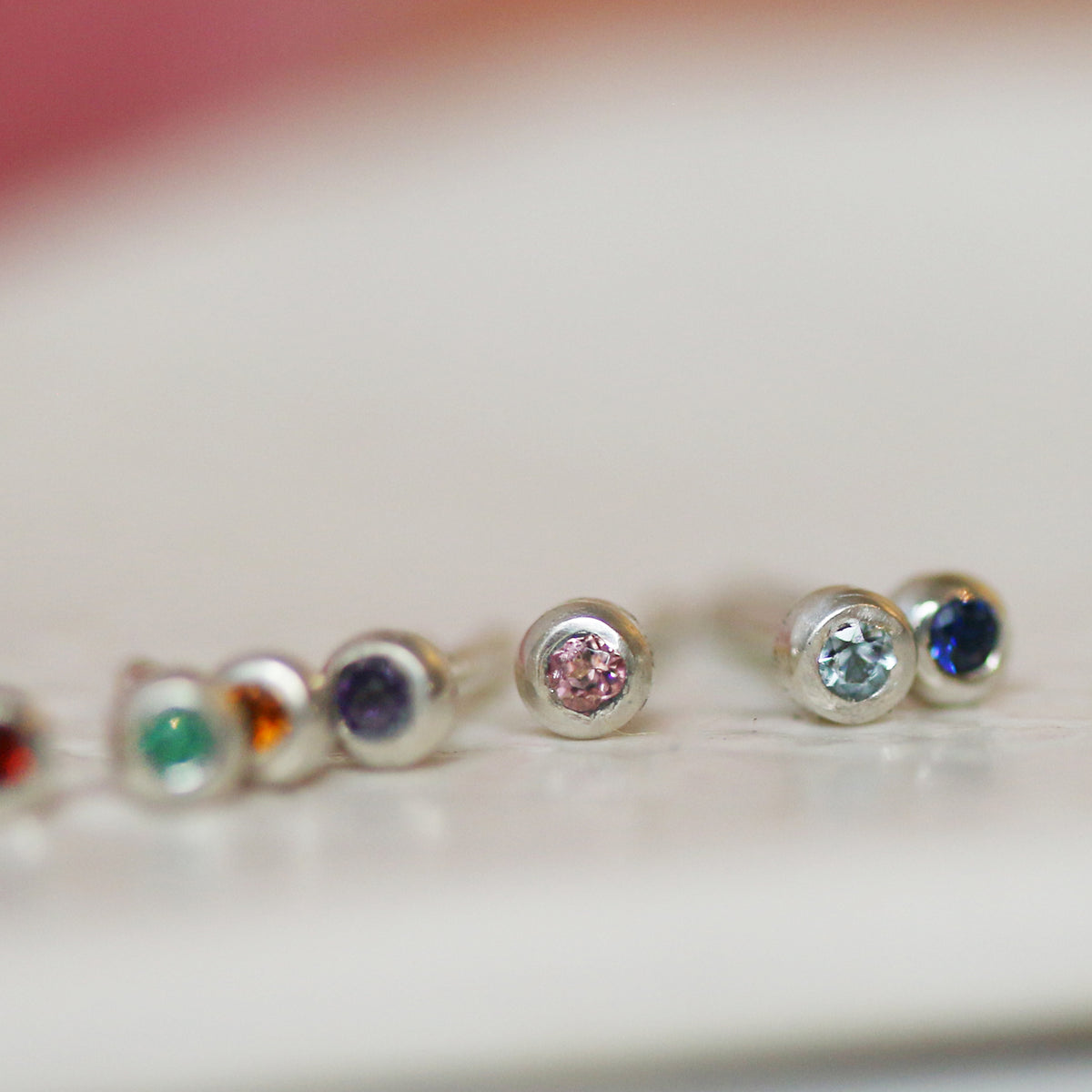 FLECK GEMSTONE STUDS