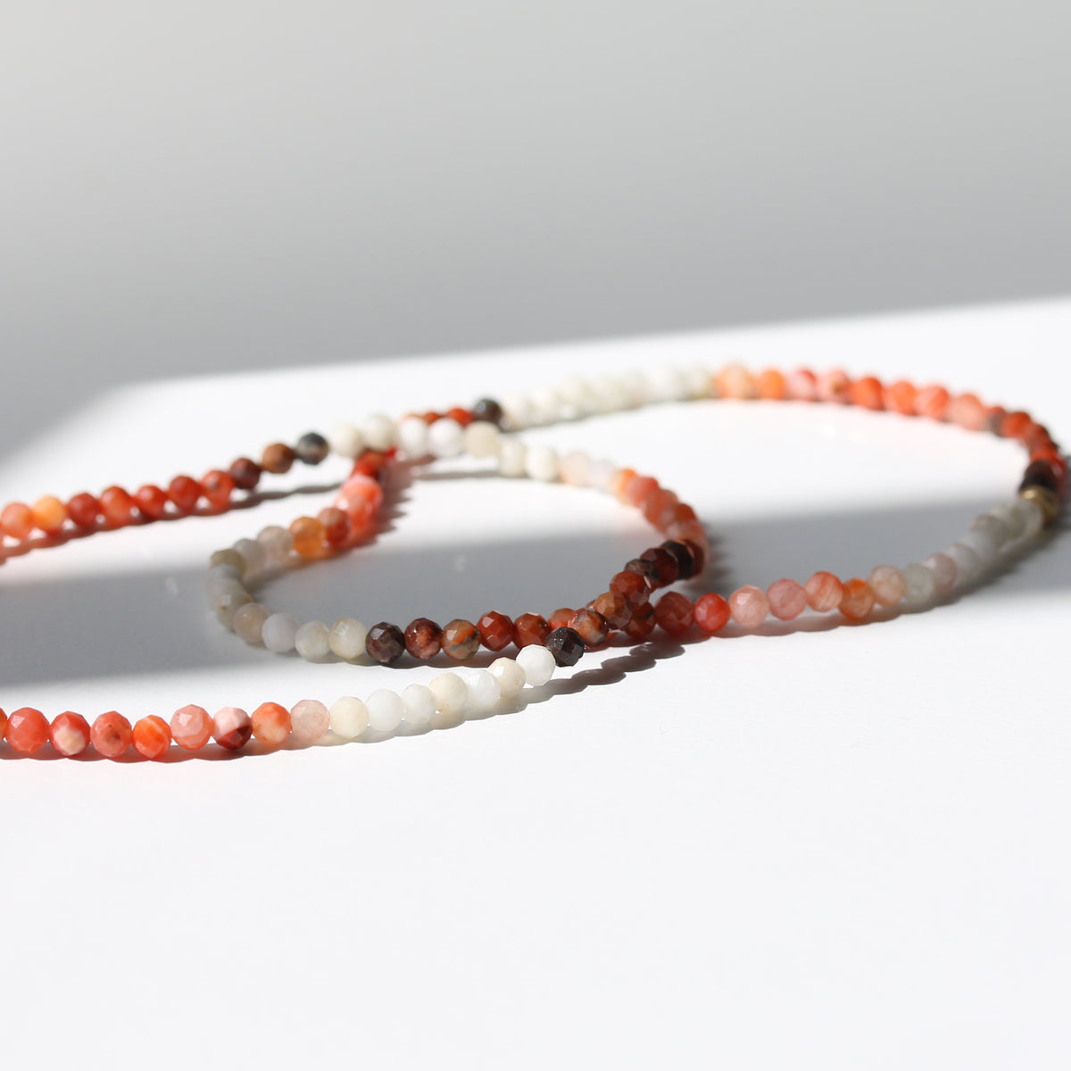 HARVEST DAWN | RED + WHITE AGATE LIMITED EDITION GEM BRACELET