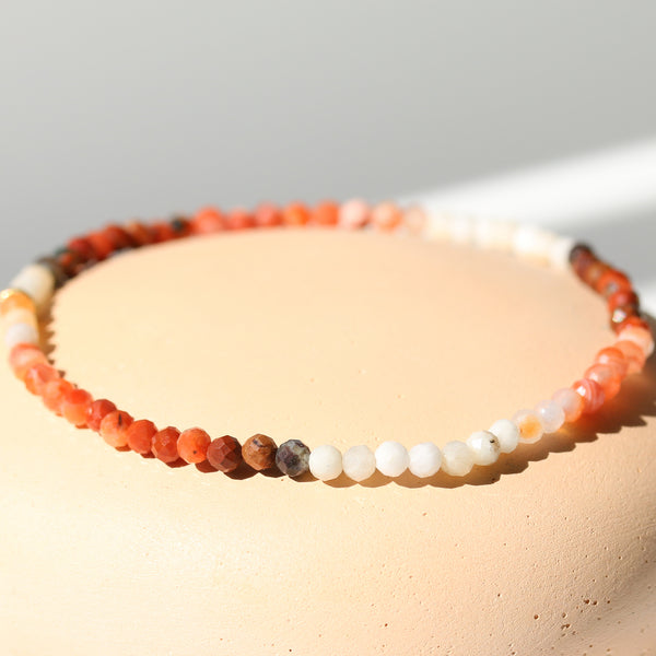 HARVEST DAWN | RED + WHITE AGATE LIMITED EDITION GEM BRACELET