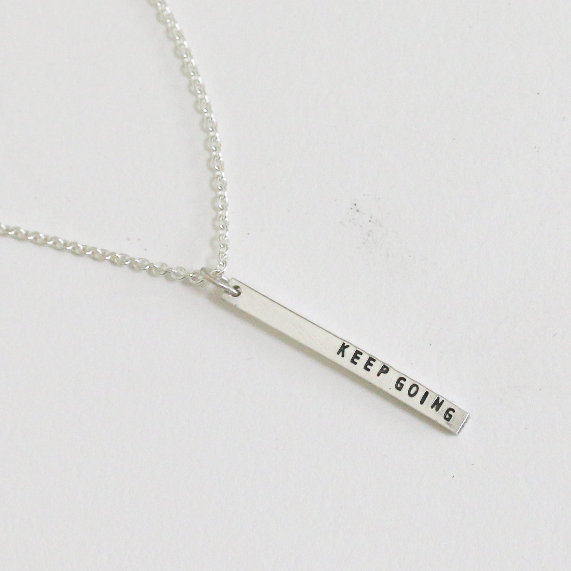 personalized mini vertical bar layering necklace | christina kober