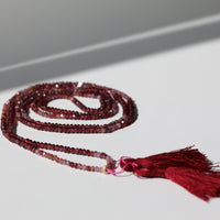MULLED WINE GEMSTONE TASSEL NECKLACE