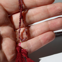 MULLED WINE GEMSTONE TASSEL NECKLACE