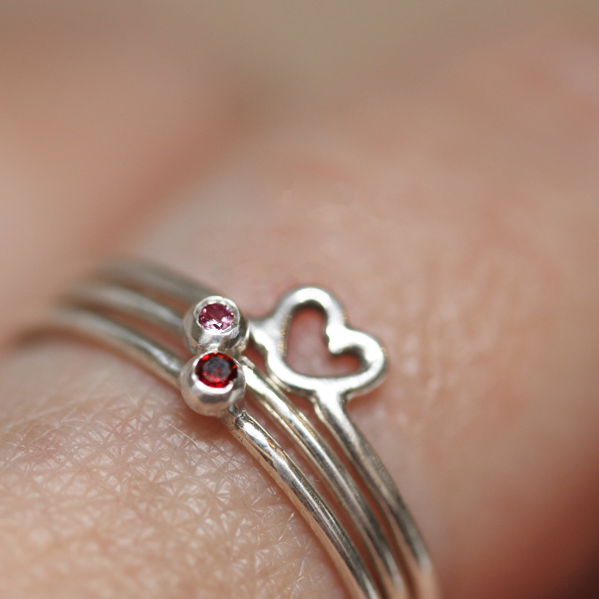 solitaire stacking birthstone ring | christina kober designs