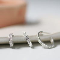 BOLD HUGGIE HOOPS  | DIAMOND DUSTED