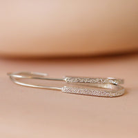 DIAMOND DUSTED ELONGATED DROP EARRINGS