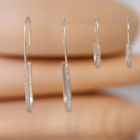 DIAMOND DUSTED ELONGATED DROP EARRINGS