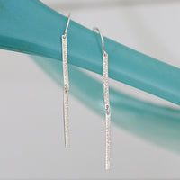 DOUBLE BAR EARRINGS | diamond dusted