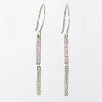 DOUBLE BAR EARRINGS | diamond dusted