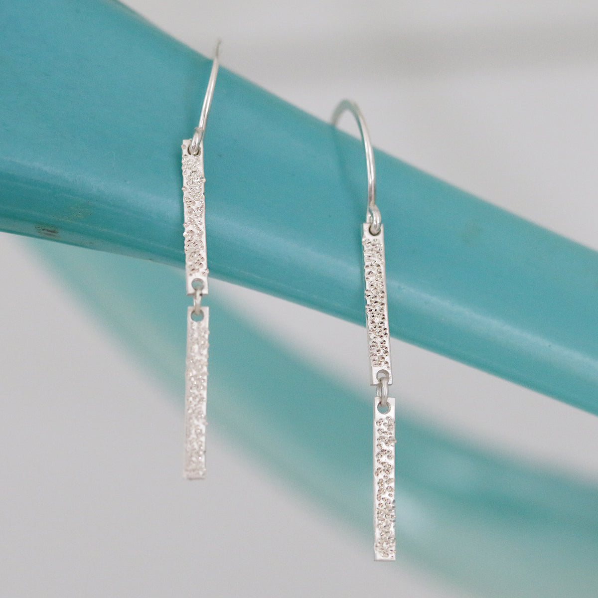 DOUBLE BAR EARRINGS | diamond dusted