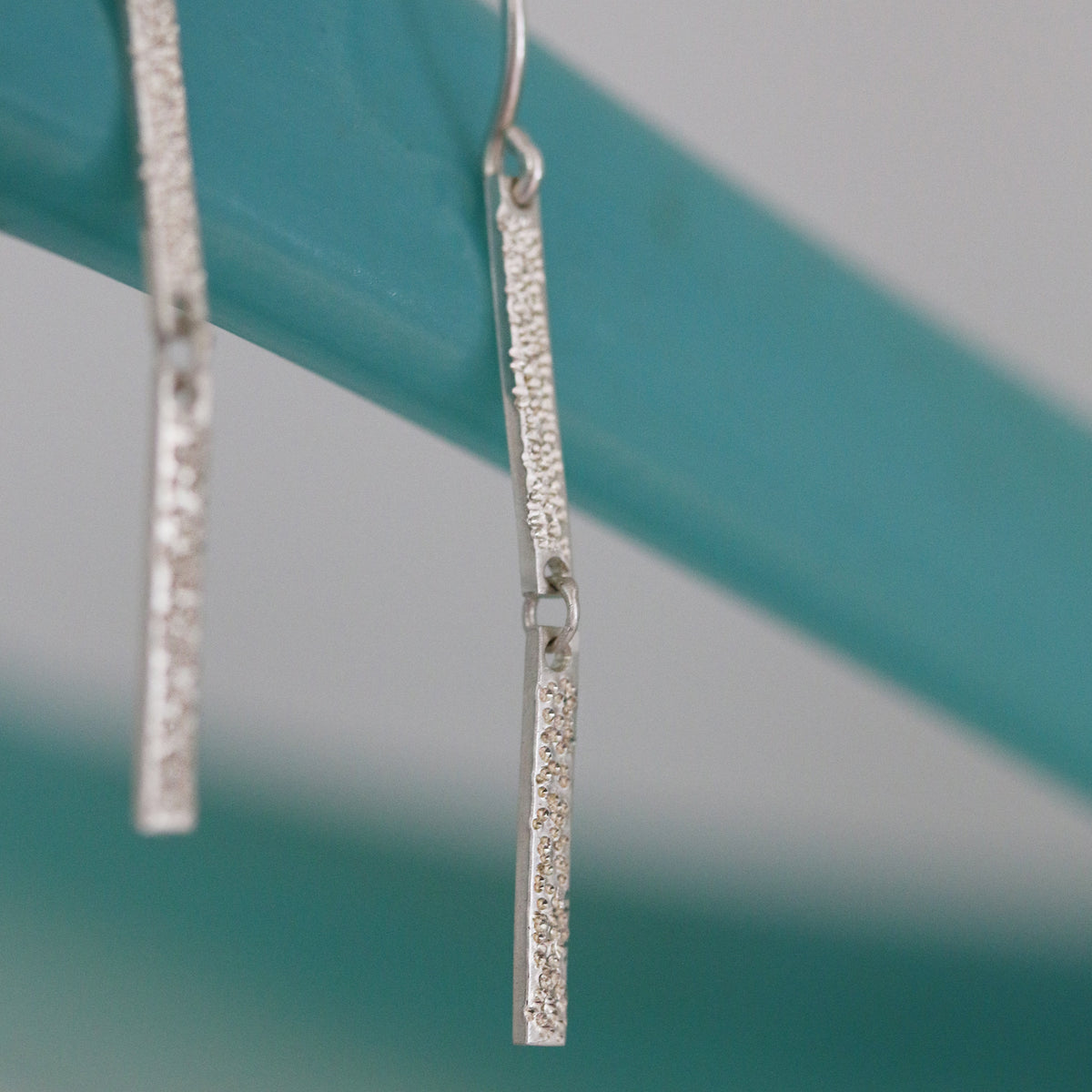 DOUBLE BAR EARRINGS | diamond dusted