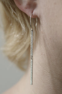 DOUBLE BAR EARRINGS | diamond dusted