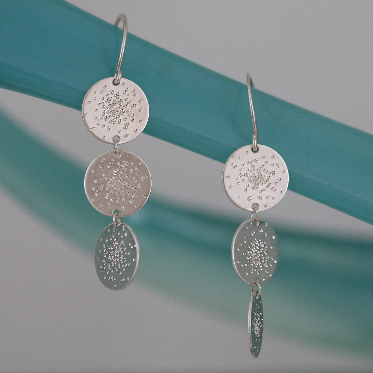 TRIPLE COIN EARRINGS | diamond dusted