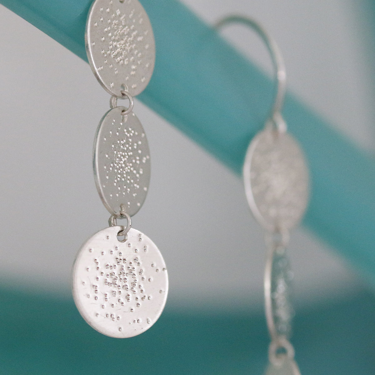 TRIPLE COIN EARRINGS | diamond dusted