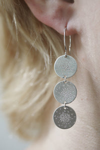 TRIPLE COIN EARRINGS | diamond dusted