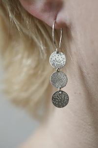 TRIPLE COIN EARRINGS | diamond dusted