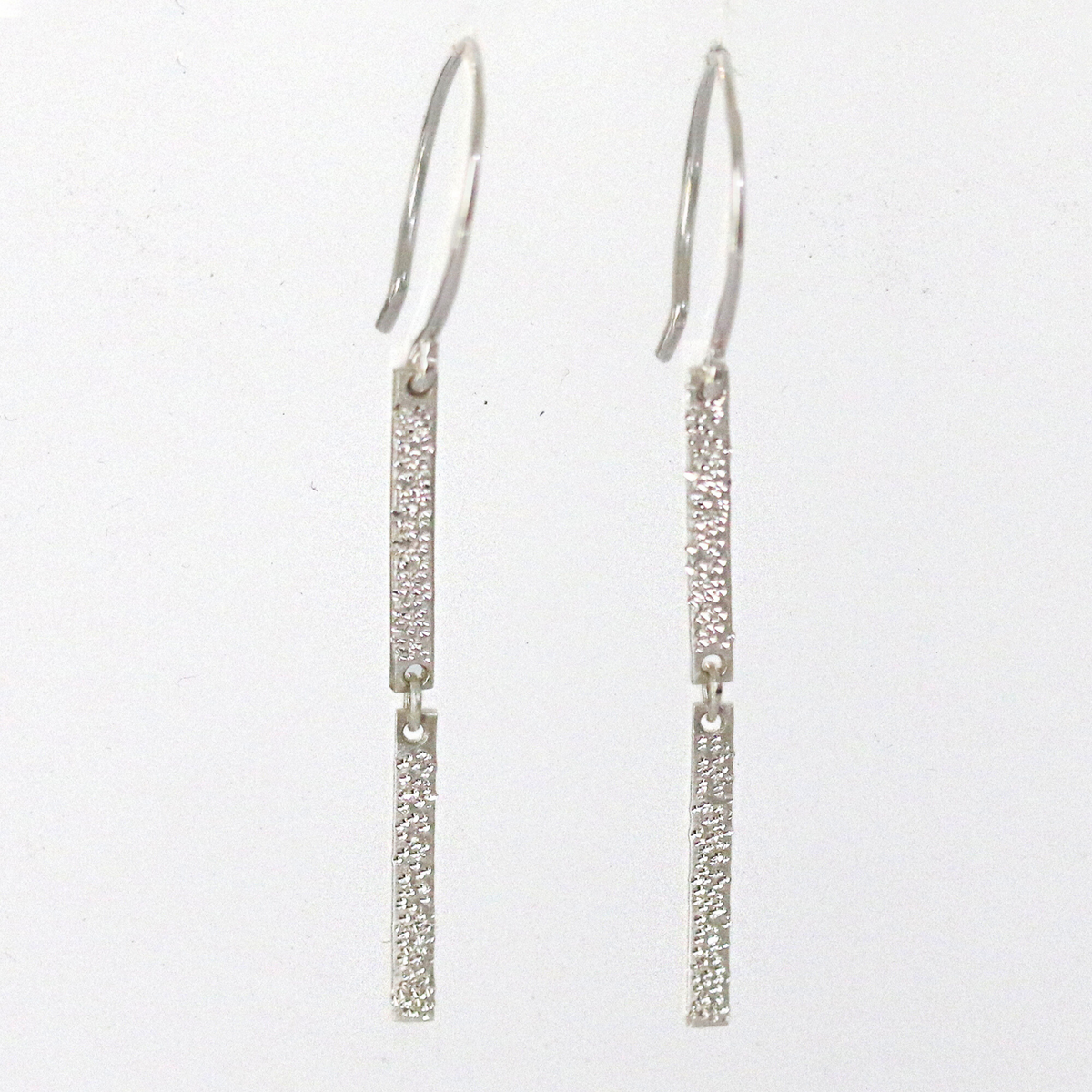 DOUBLE BAR EARRINGS | diamond dusted