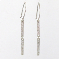 DOUBLE BAR EARRINGS | diamond dusted