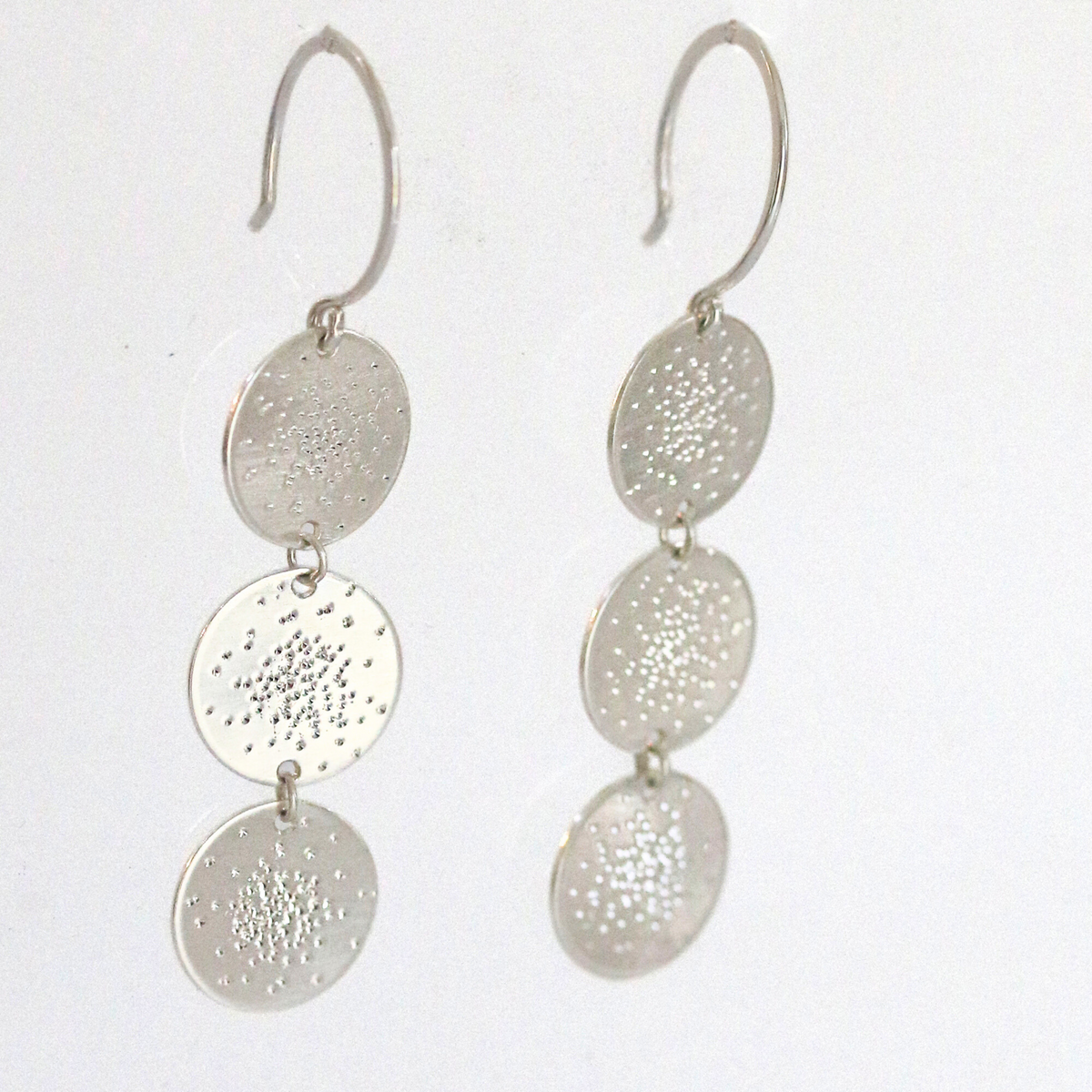 TRIPLE COIN EARRINGS | diamond dusted